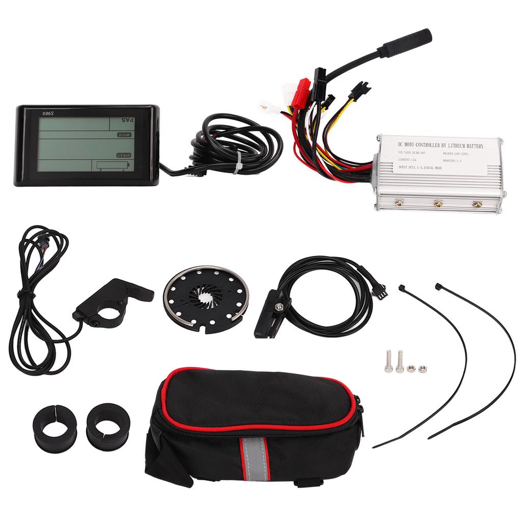 Electric Bicycle Controller Kit 15A Controller S900 Display Meter Thumb Throttle Kit for 36V 48V 250W Motor