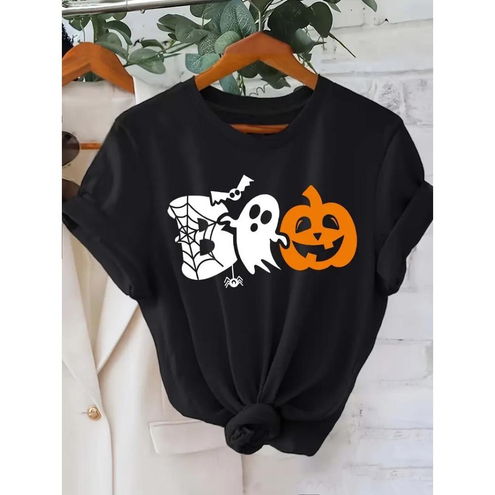 Halloween ghost print street wear T-shirt Harajuku clothing fashion T-shirt short sleeved summer T-shirt casual women's top