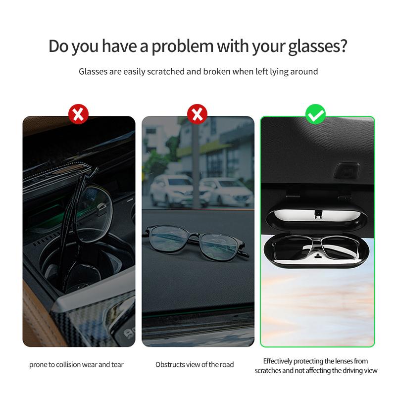 Suede Car Sun Visor Glasses Case Organizer Box Sunshade Holder For Citroen C4 C3 C5 C1 C2 C6 C4L DS3 DS4 Berlingo Picasso Jumper aiv256