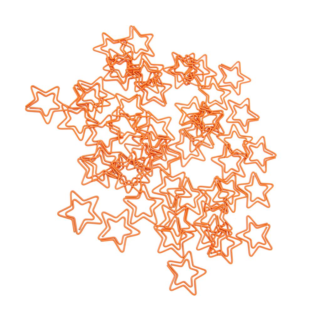 50Pcs Fancy Paperclips 5 Pointed Star Style  Metal Widely Applicable Cute Paper Clips for Off