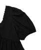 Michikoleondeonkosino Puff Sleeve Ribbon Mini Dress Black