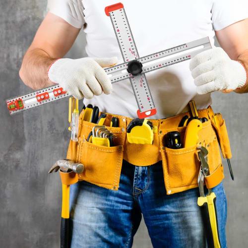 Aluminum Alloy T-Square, Craft T-Square - Multifunctional Woodworking Measuring Ruler Tool for Carpentry, Architecture, Drawing, and Painting. Aluminu