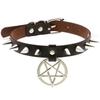 Spike Choker Necklace for Women Goth Pentagram Necklace Emo Neck Strap Cosplay Chocker Gothic Accessories
