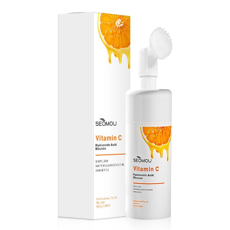 Coffret de Soins de la Peau à la Vitamine C: Sérum Visage, Lotion pour le Corps, Mousse Nettoyante, Toner, Émulsion et Crème