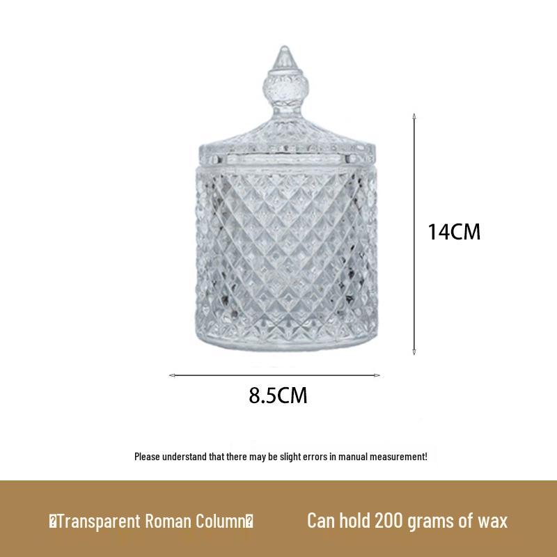 Mongolian Yurt Glass Candle Cup with Lid – DIY Scented Soy Wax Container Candlestick