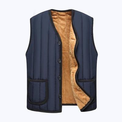 Lässige Samtweste für Herren, ideal für Herbst und Winter, große Größe, warme Weste für Väter