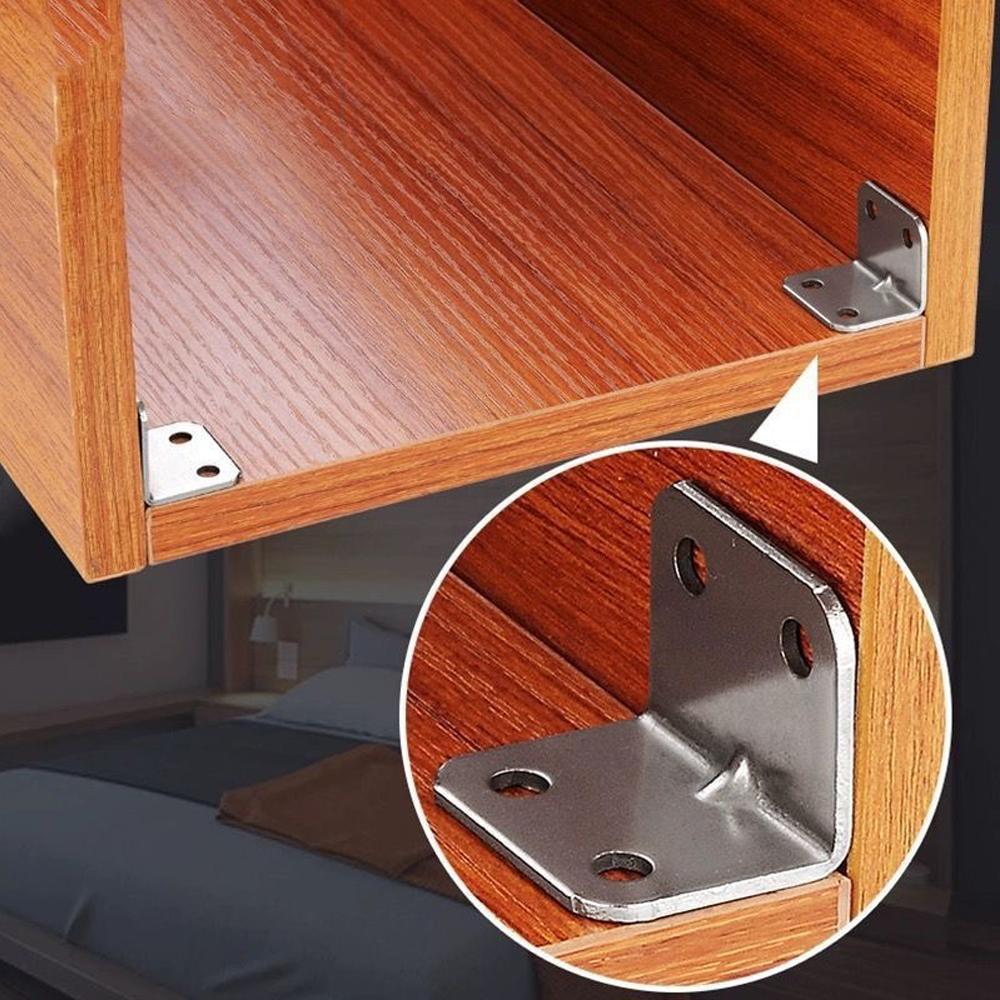 Edelstahl L-förmigen Ecke Code Rechtwinklig Laminat Möbel Bord Hardware Rechtwinklig Halterung Schrank Kleine Stecker