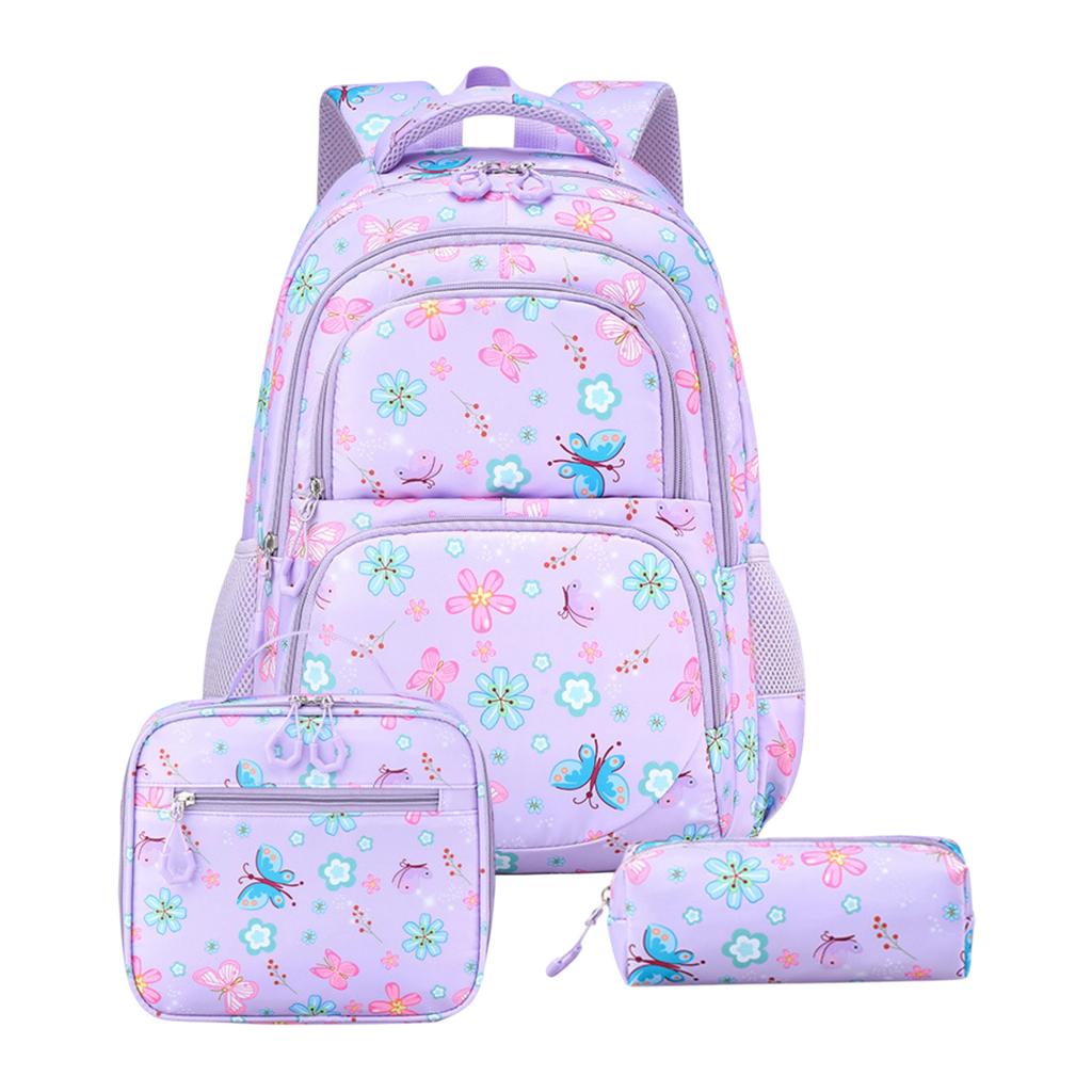 Meisjes Rugzak met Print, Lunchtas en Etui Set