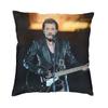 Johnny Hallyday Pillow Home Decor Fashion French Rock Singer Cushions for Sofa Square Pillowcase