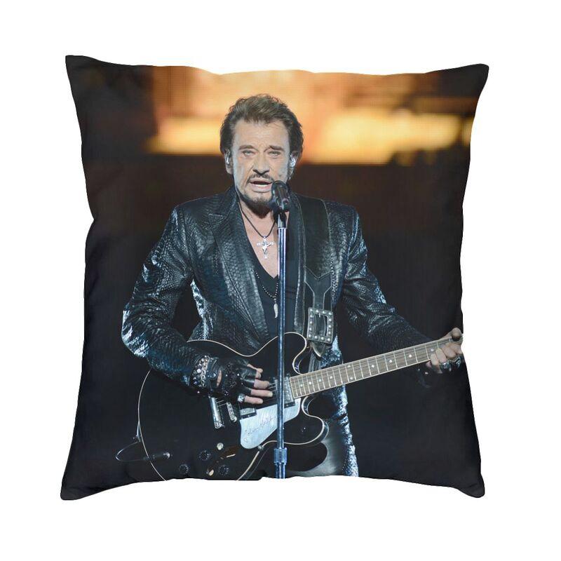 Johnny Hallyday Pillow Home Decor Fashion French Rock Singer Cushions for Sofa Square Pillowcase