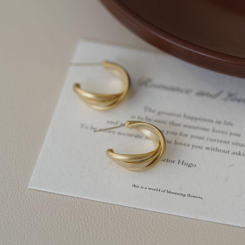 

Ретро Гонконгский стиль Квадратное и круглое лицо Женский простой браслет Клипса для ушей в виде спирали от комаров Dummy Gold-S925 sterling silver ear needle