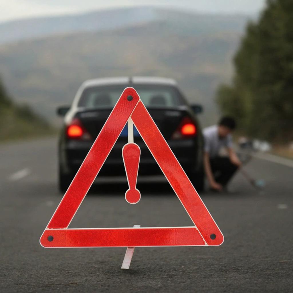 Reflective Triangles Roadside Foldable Warning Sign Road Triangles For Car Truck RV SUV Breakdown Dark Highway Moving Tow Fault