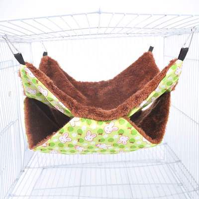 Hamster Hammock Double Layer Thick Plush Hanging Sleeping Bag Hamster Cage Keep Warm Cotton Nest for Totoro Guinea Pig Winter