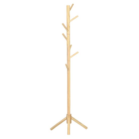 Wooden Freestanding Coat Rack Heavy Duty Adjustable Coat Tree Hallway Entrance Living Room Bedroom Hats Coats Scarves Handbags Hanger Stand