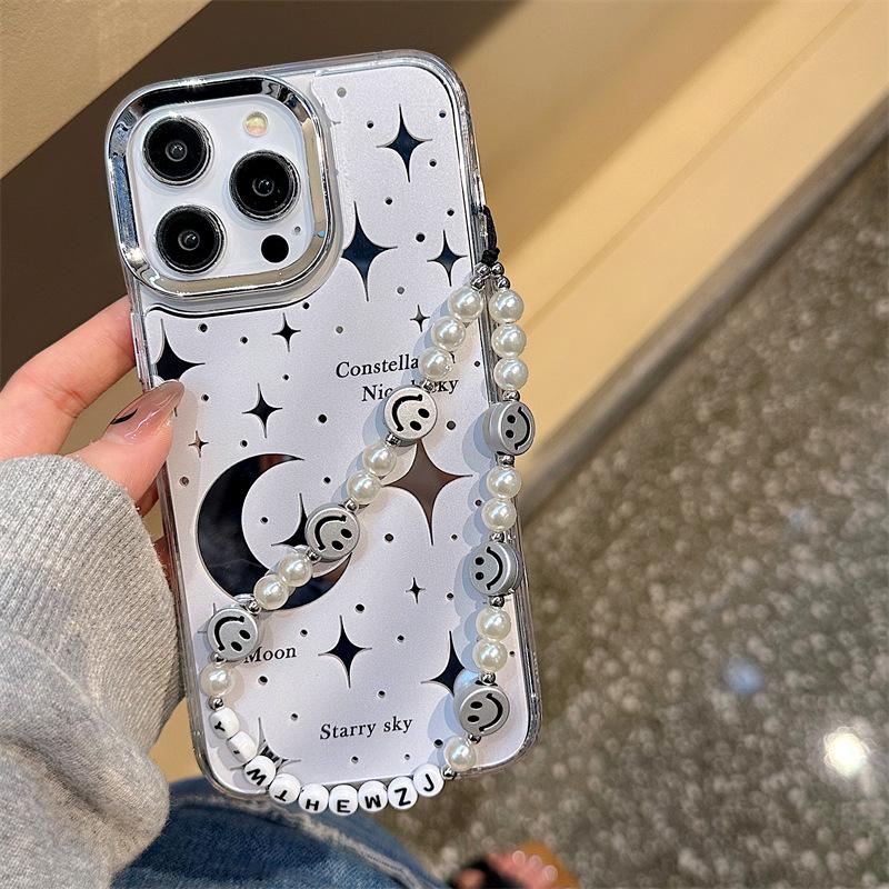 Zhitai Apple 16Pro Case: Three-in-one Mirror Cover for iPhone 15Pro/14, Compatible with 12, with a Bracelet Holder.