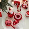 2Pcs Christmas Pendant Exquisite Mushroom Donut Santa Claus Shape Xmas Tree Hanging Ornament for Festive Decoration