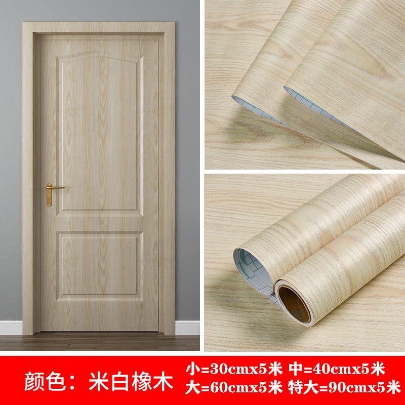 Selbstklebende Holzmaserung Tapete Tür Möbel Kleiderschrank Schrank Renovierungsaufkleber Wasserdicht Heimdekor Abziehen und Aufkleben PVC