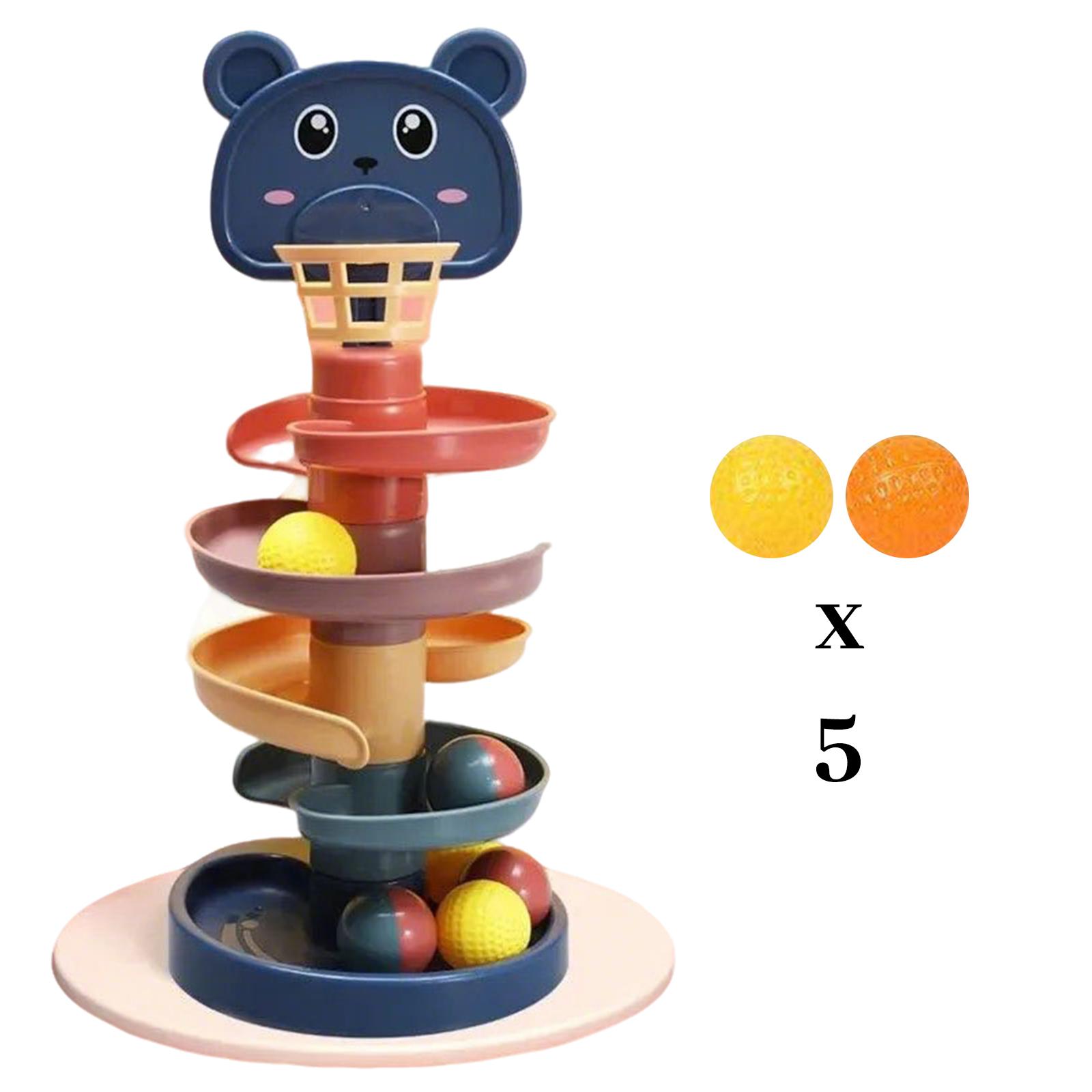 

Basketball Tumble Tower; Rotating Funnel; Children s Fun Track Slider; Baby Intelligence Preschool Roller Ball Toy For Ages 1- One Size