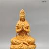 Buddha Holz Kannon Bodhisattva Holzschnitzerei Kannon Bodhisattva Natürliche Felseneiche Holz Kannon Feng Gut Böses Abwehren 15cm x Breite 8cm x Tiefe