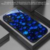 Dark Night Blue Flower Pattern Tempered Glass Phone Case for Samsung Galaxy S26 S25 S24 S23 S22 S20 Fe/plus/ultra Anti Drop