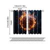 2 Pcs, Filtering Curtains (excluding Rods, Non-movable, Without Batteries) Artistic Basketballbackgroundsuitable for Use In