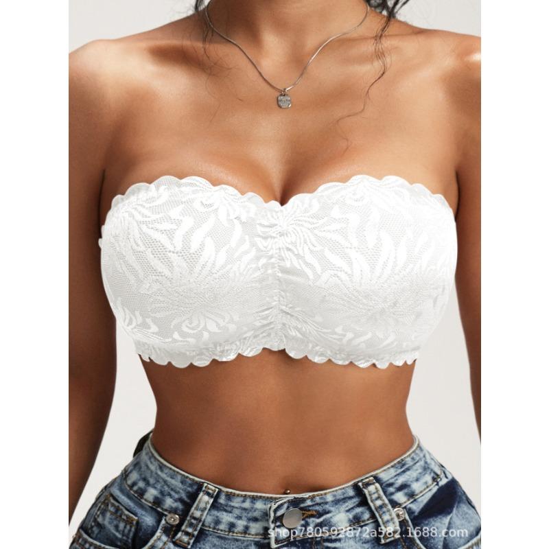 Lace Strapless Bandeau Bra Invisible Backless Bralette For Women S