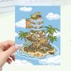Kreslené krajinné samolepky Vícenásobný miniaturní svět 3D chata Rozbalit DIY scéna Ruční příspěvek