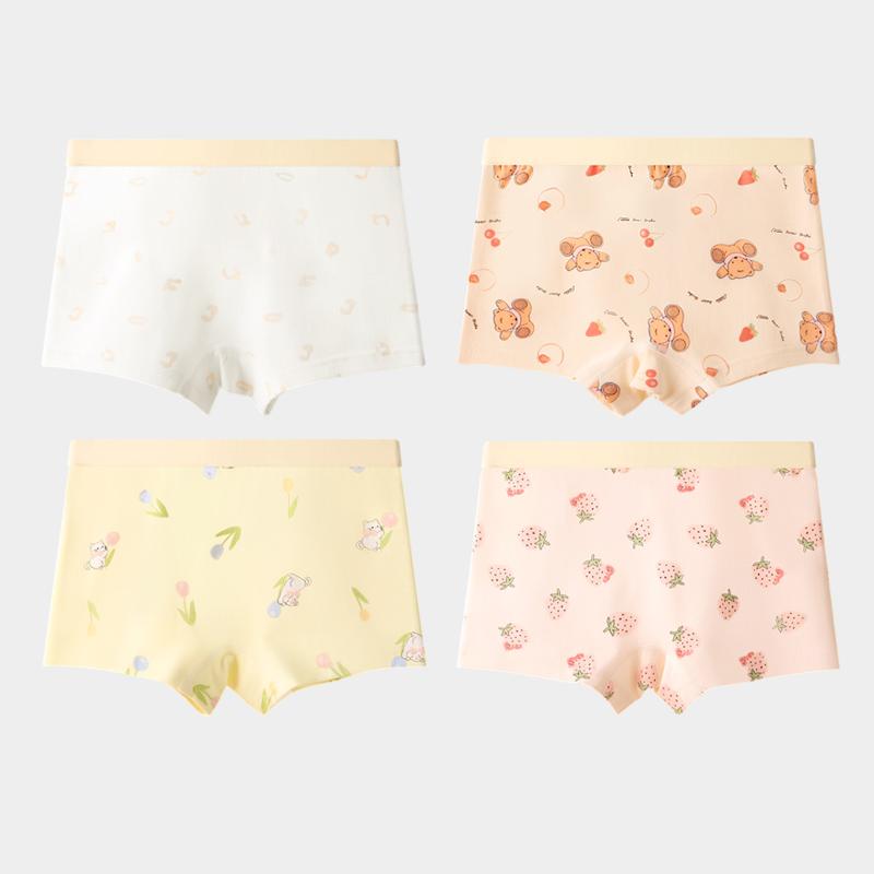 

MiiOW Девочки Плоские Штаны Хлопковое Нижнее Белье Большие Дети Милый Напечатанный Антибактериальный Дышащий Дружелюбный К Коже 150