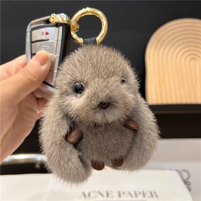 Pendant Doll Imitation Mink Hair Big Ears Rabbit Plush Pendant Bag Pendant Keychain Birthday Gift