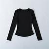 Spicy Girl Versatile Long-Sleeve Women's T-Shirt - Spring/Autumn, Comfortable Base Layer, Round Neck, Slim Fit