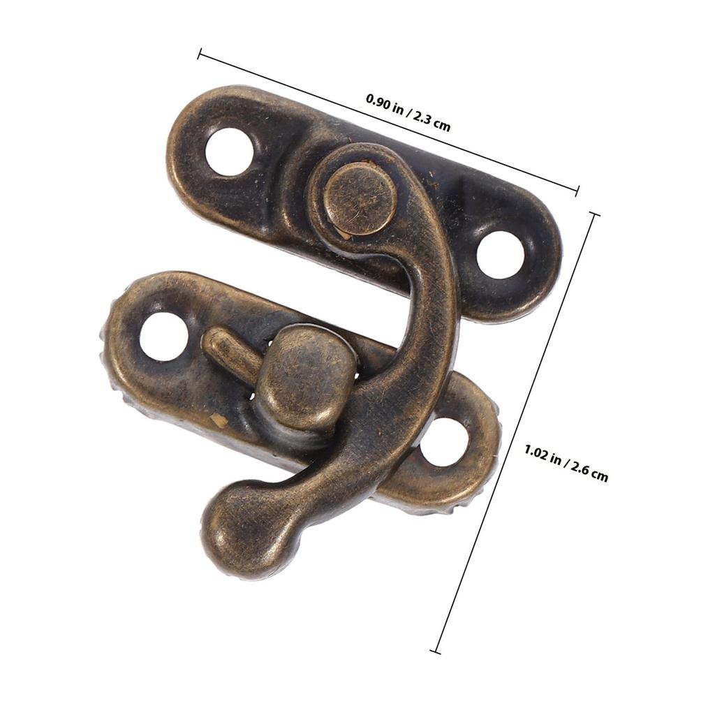 20Pcs Cabinet Latch Vintage Bronze Decorative Hasp Latch Hardware for Wooden Box Case Drawer Small Vintage Buckle Lock