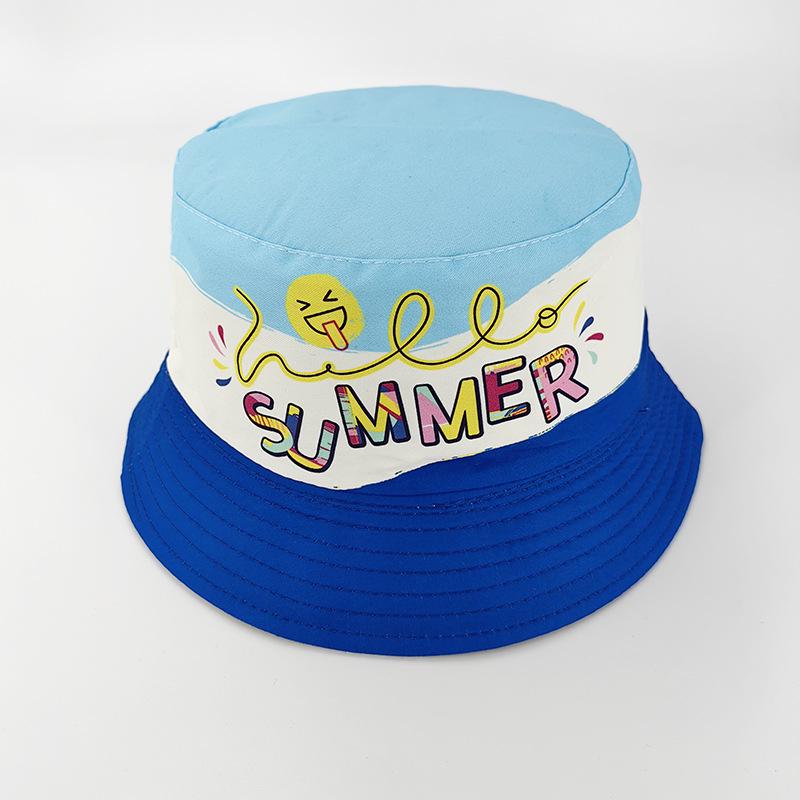 Kids' Cartoon Print Sun Protection Bucket Hat, Double-Sided for Boys & Girls, Trendy Outdoor Headwear