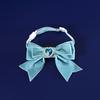 Cats Dog Collar Velvet Bow Tie Adjustable Anti-Choking Puppy Necklace Heart Shape Rhinestone Decoration Lightweight Comfortable Birthday Accessories