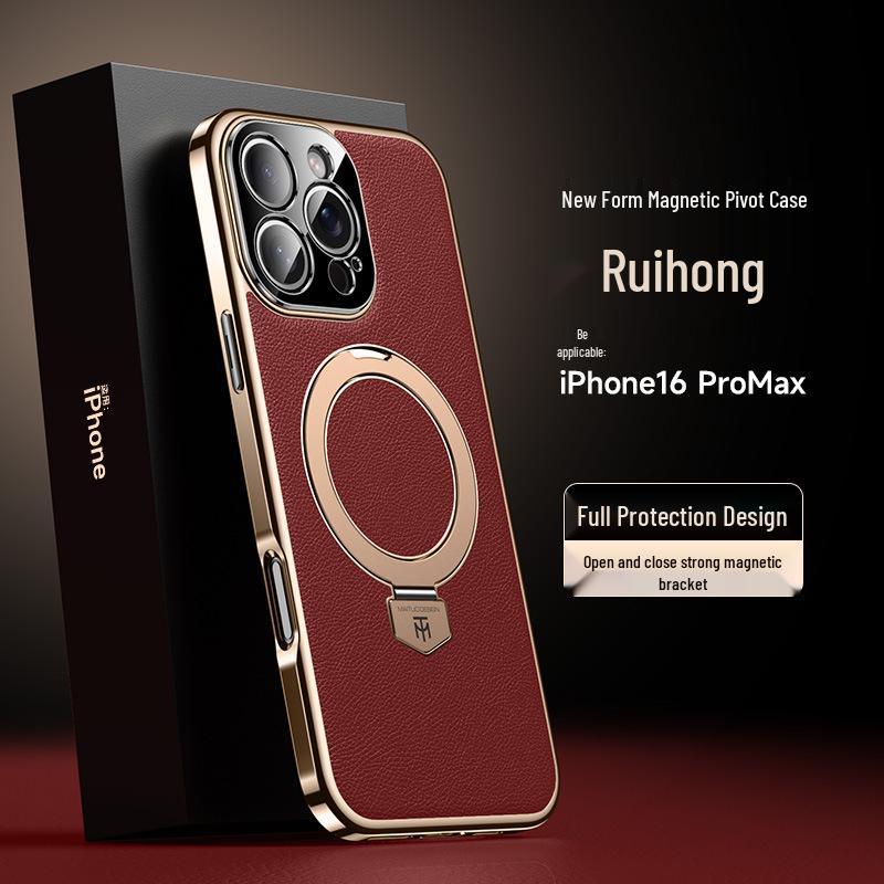 

Apple 17 Pro Max Магнитная подставка Кожаный чехол для телефона iPhone 16 Pro 17 Air Гальваническое защитное покрытие iPhone 15 Pro Max