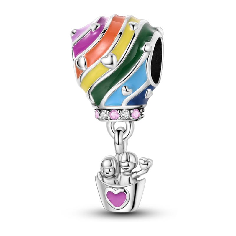 Sweet Romance 925 Silver Rainbow Unicorn Charms Beads Fit 3mm Bracelets DIY Jewelry Making Shining Dreamy