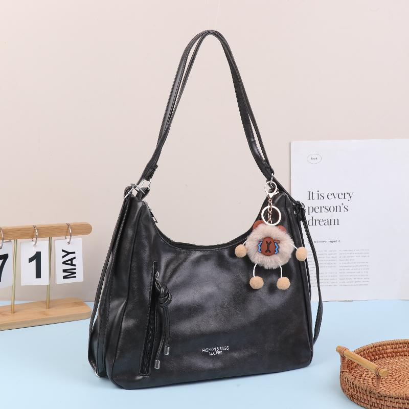 

Women S Pu Leather Bag Multi-Functional Crossbody Shoulder Bag And Handbag Tote With Top Handle Purse чорний