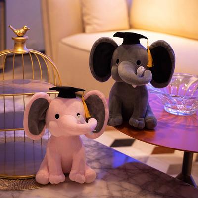 Abschlussmütze Elefant Plüschtier Sitzender Elefant Plüschtier Stofftier Puppe Kissen Haus Büro Schlafzimmer Dekoration Kinder Erwachsene Weihnachten Geburtstag