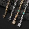 New 6mm Colored Gemstone Bracelet Niche Personality Diamond-encrusted Men's and Women's Trend Necklace