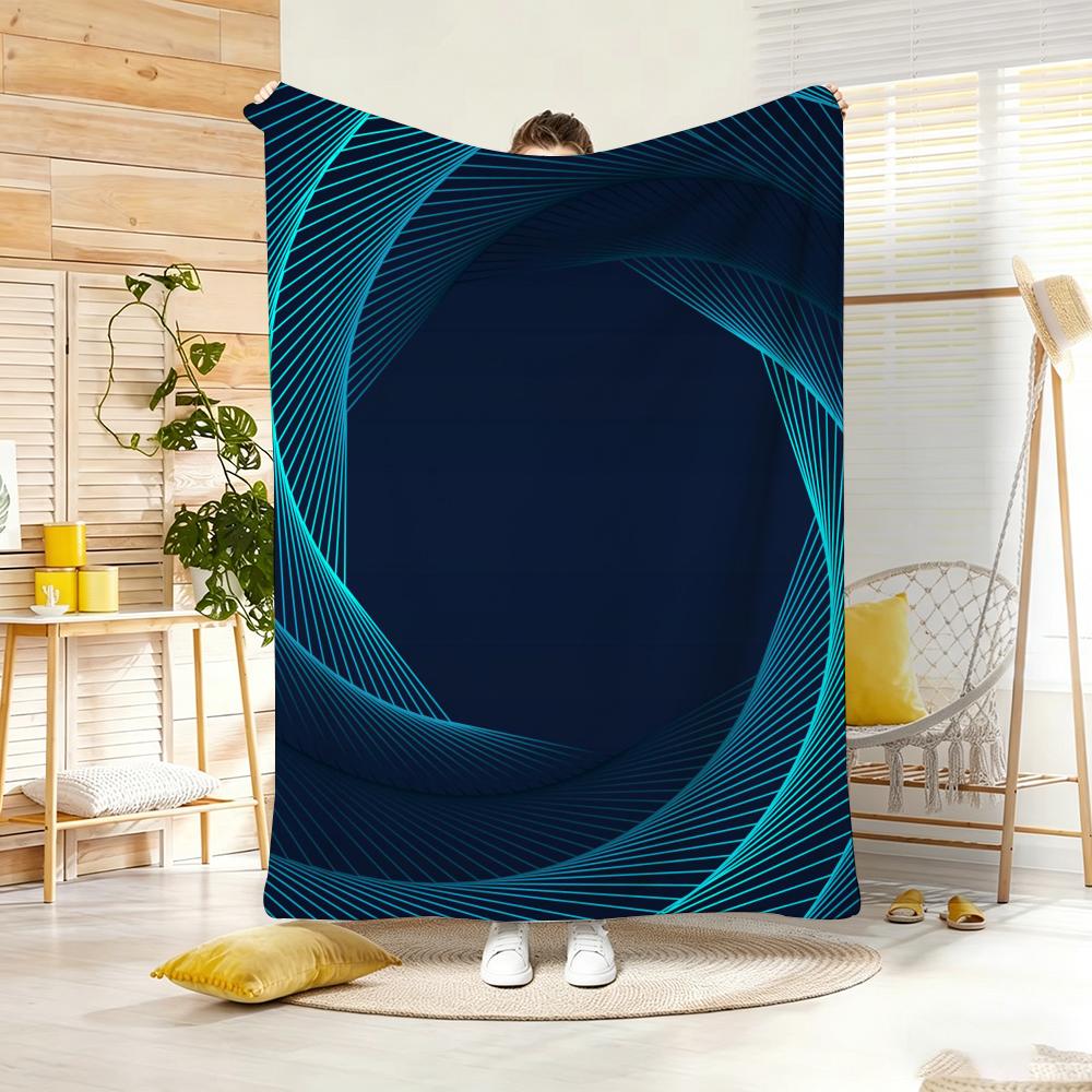 Usa Soccer Neon Kinetic Graphic Throw Lightweight  Flannel Blanket Soft Skin-Friendly For Summer Cooling