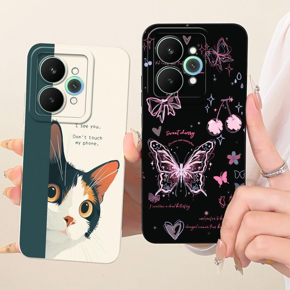 Cover For Realme 15 Pro Casing RMX5101 Silicone Luxury Fashion Flowers Kawaii Cute Painted Shockproof Phone Case