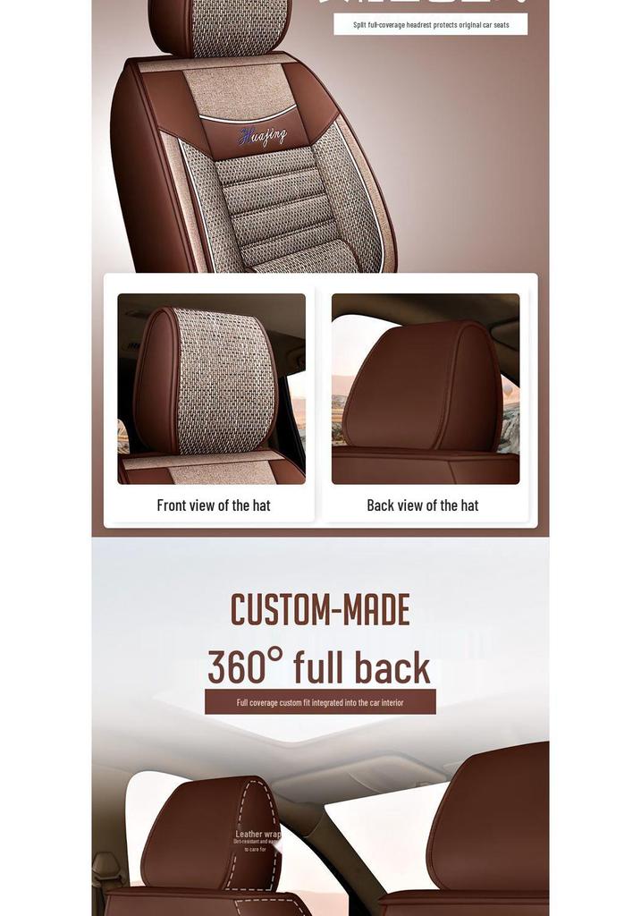 Leather Linen Seat Covers for Wuling Hongguang S, PLUS/S1 S3, Jiachen, Rongguang V, Baojun 730, Ounuo, Weiwang M20