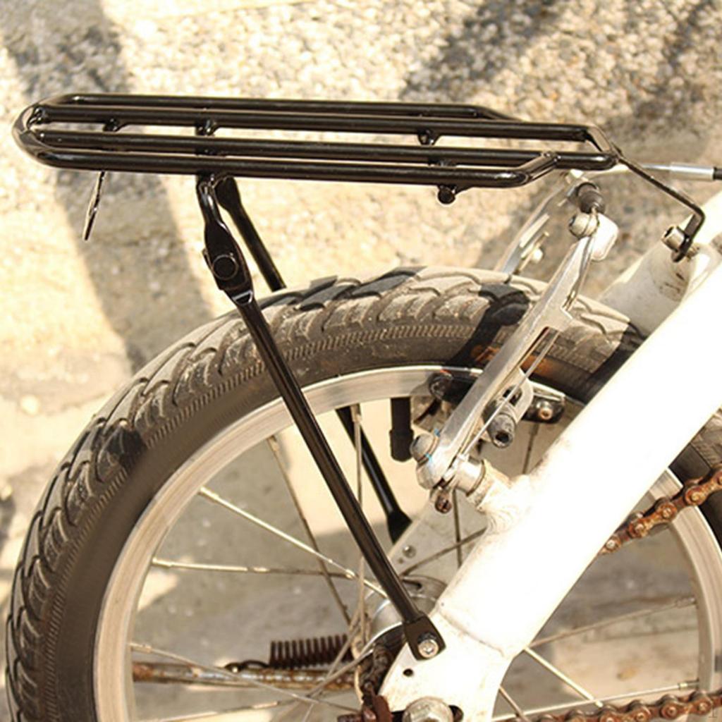 14" Bike Rear Mount Rack, Luggage Rack Solid Frame Easy Installation Screws Not Included Mountain