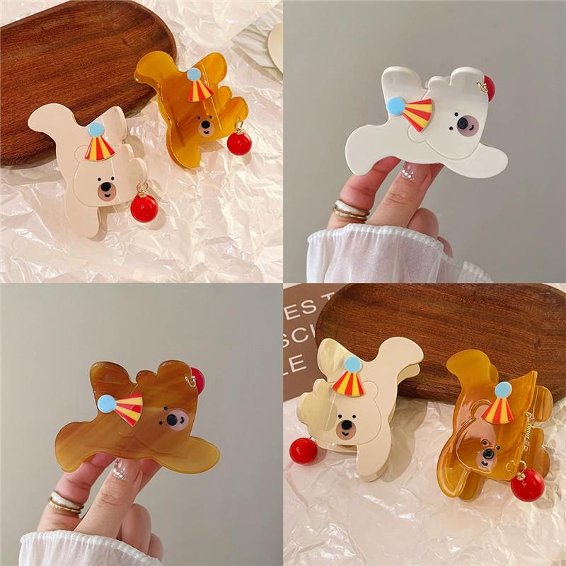 Große Haarklammern mit Cartoon-Bär für Frauen, elegante Acryl-Haarnadeln, Krabben-Haarspange, Kopfbedeckung, koreanisches Haar-Accessoire für Mädchen