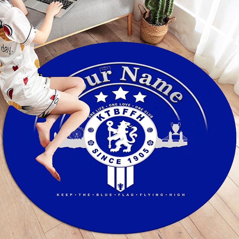 Chelsea F Custom Name Round Area Rug,Carpet Rug for Living Room Bedroom Sofa Playroom Decor,Non-slip Floor Mat