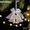Christmas Tree Decor Acrylic Elk Bell Pendant Transparent Snowflake Pendants With Sequins Home Xmas Party Decoration Accessories