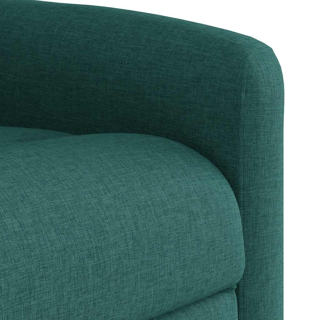 Electric Massage Recliner with Rising Function Dark Green Fabric