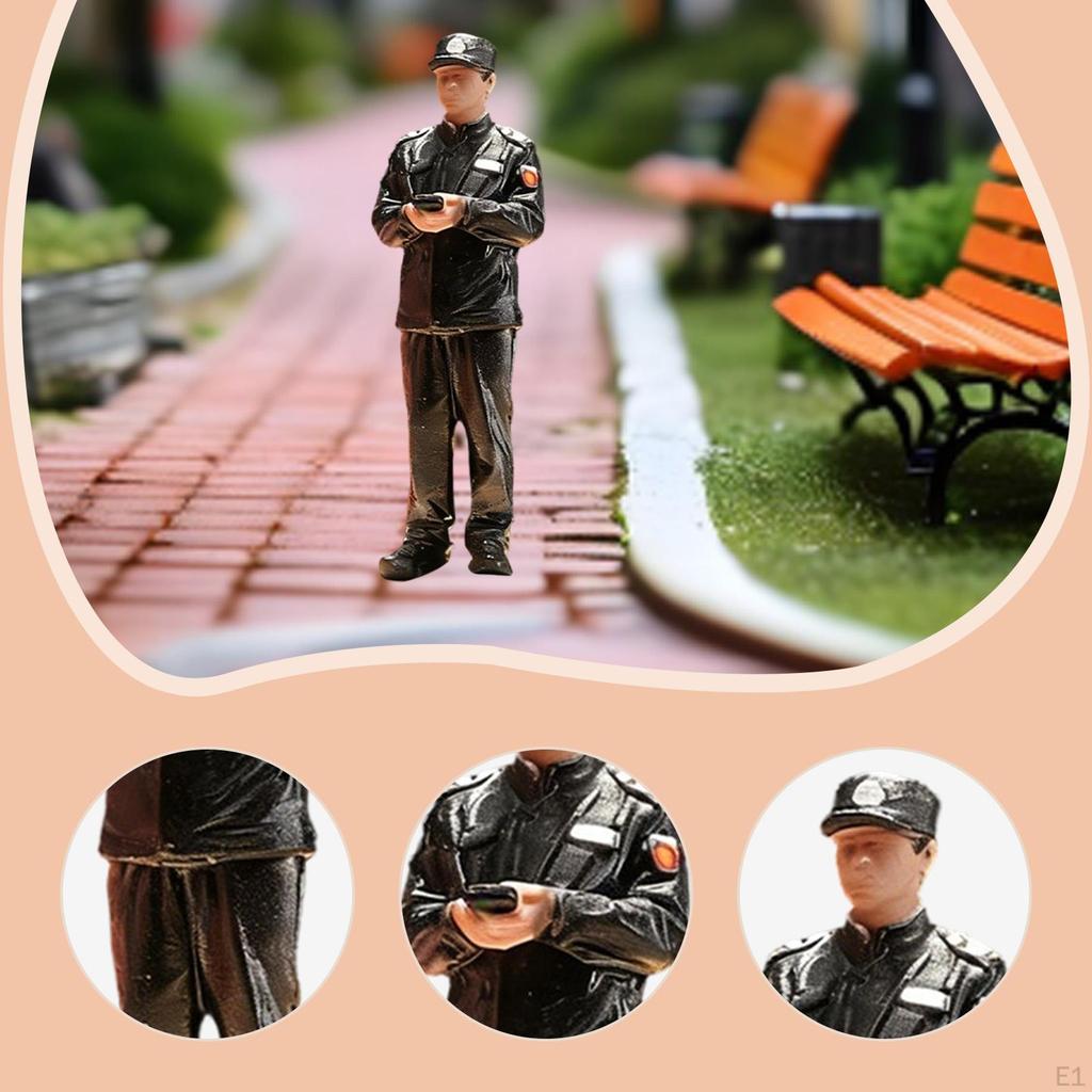 1:64 Black Suit Security Guard Mini People Realistic Display Decoration Ornament Diorama Man Figure