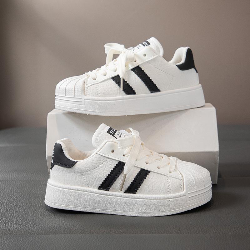 Girls shell head white shoes children 2025 new spring and autumn middle and older children's casual board shoes