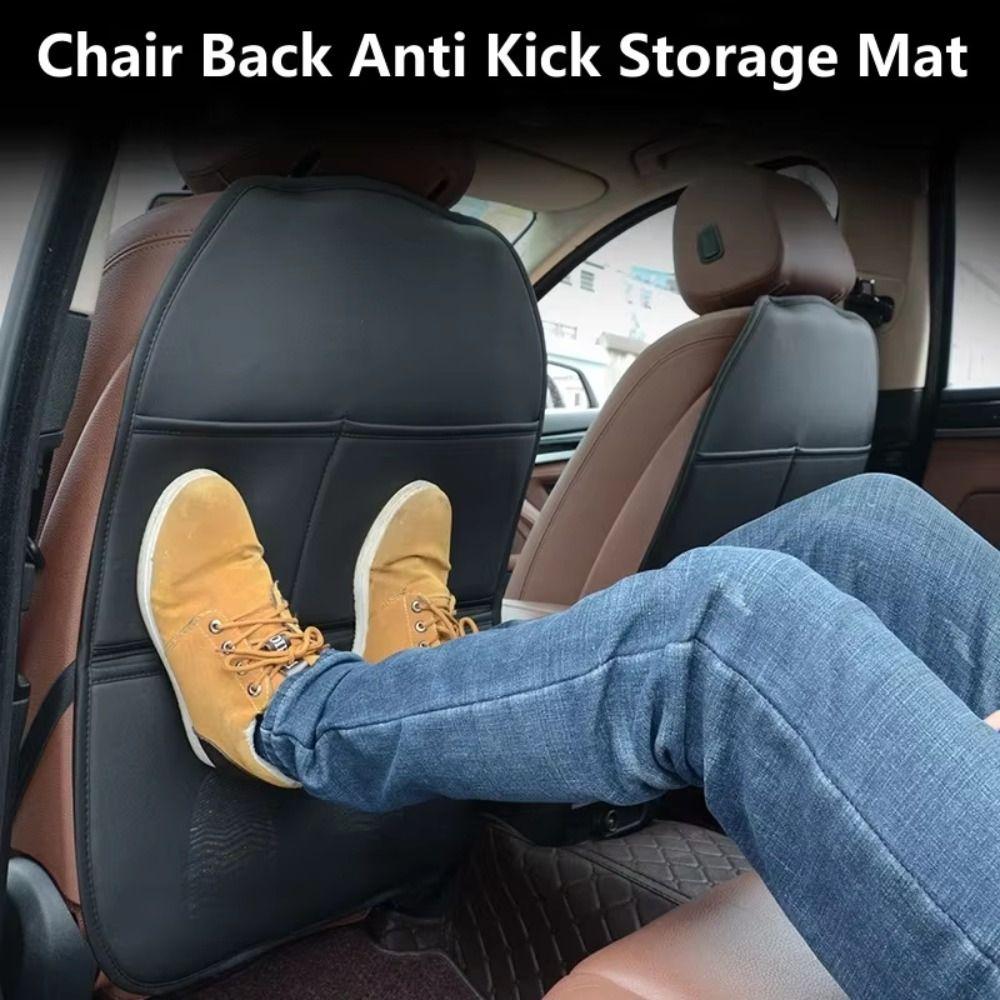 Anti Slip Car Back Seat Protective Cover PU Leather Backrest Anti-kick Mat  Interior Accessories