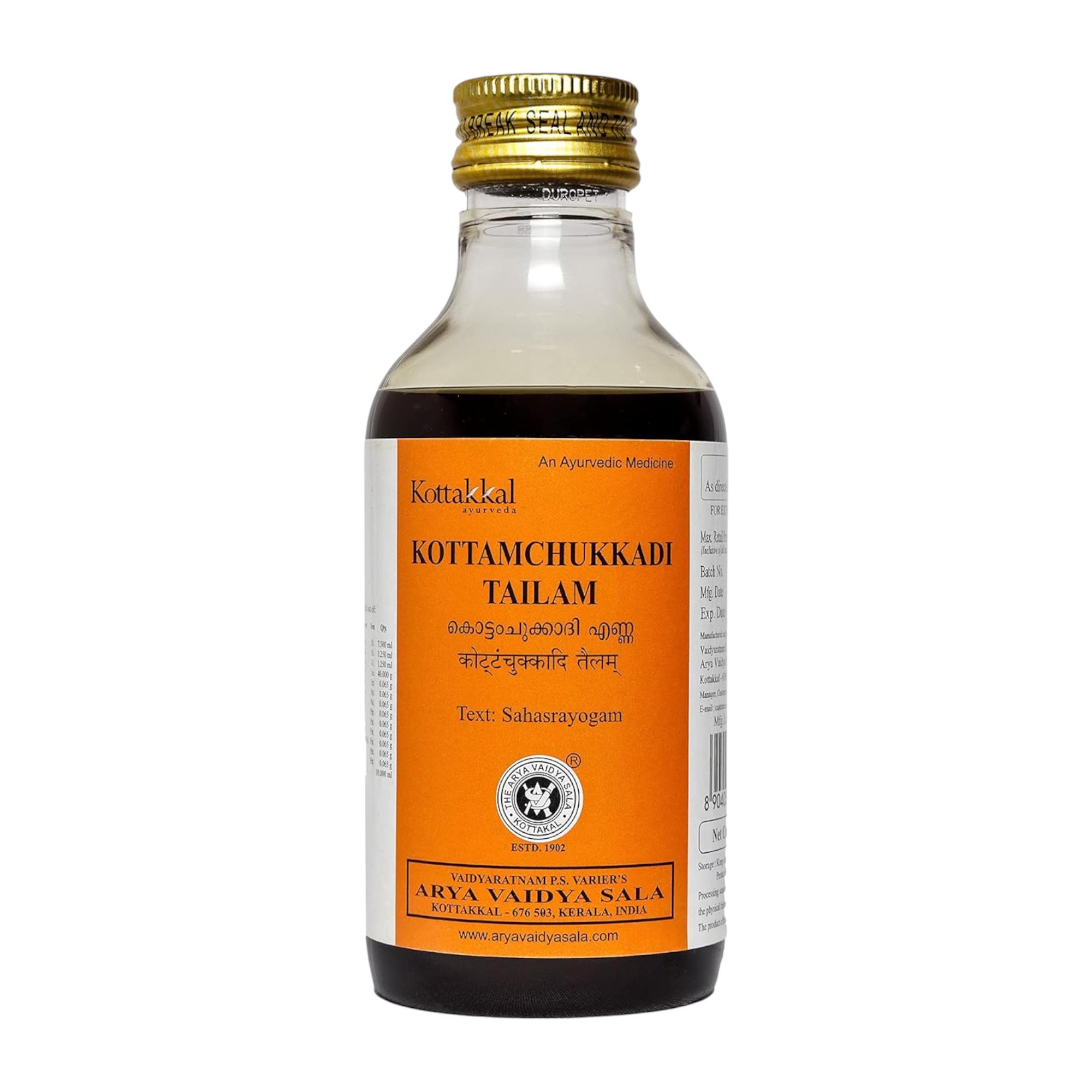 

Kottakkal Ayurveda Kottamchukkadi Tailam Herbal Massage Oil for Wellness Natural Relief 200 ml Pack of 1